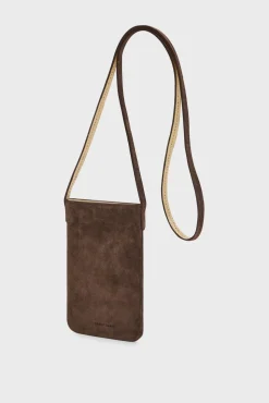 Porte Telephone En Cuir Velours Interieur Metallise - Ladyphone