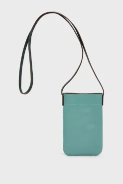 Porte Telephone En Cuir Vert - Ladyphone