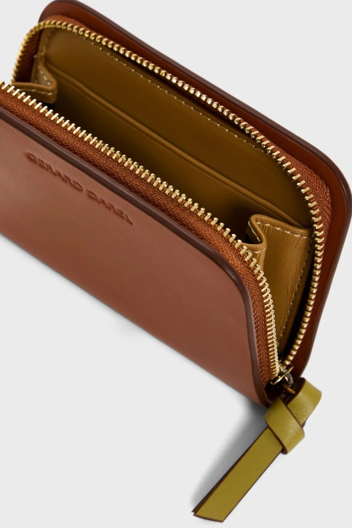 Portefeuille En Cuir Beige - Miniwallet