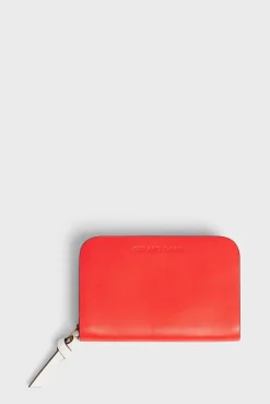 Portefeuille En Cuir Femme Rouge Mini Wallet