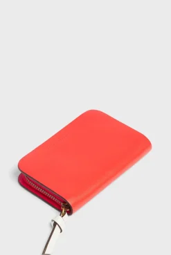 Portefeuille En Cuir Femme Rouge Mini Wallet