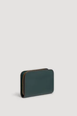 Portefeuille En Cuir Lisse Vert - Mini Wallet