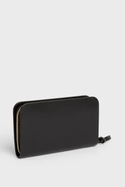 Portefeuille En Cuir Lisse Noir - Wallet