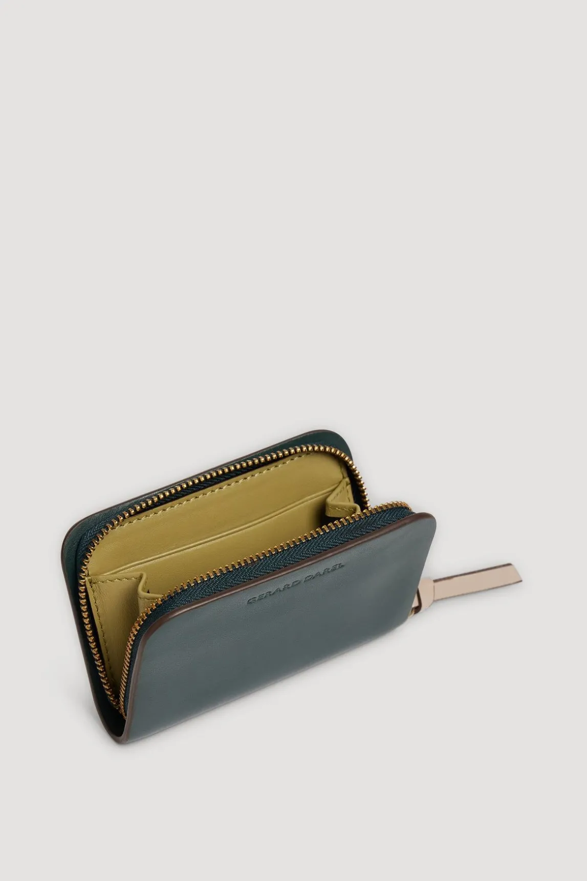 Portefeuille En Cuir Lisse Vert - Mini Wallet