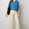 Pull Cachemire A Capuche Bleu - Leotina