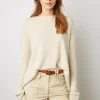 Pull Cachemire A Col Rond Ecru - Laurrea