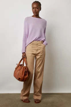 Pull Cachemire A Col Rond Lilas - Laurrea