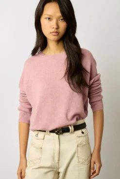 Pull Cachemire A Col Rond Rose - Laurrea