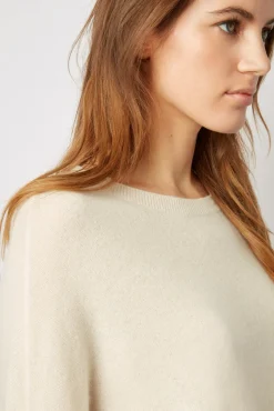 Pull Cachemire A Col Rond Ecru - Laurrea