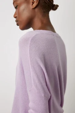 Pull Cachemire A Col Rond Lilas - Laurrea