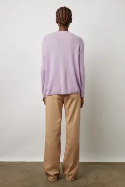 Pull Cachemire A Col Rond Lilas - Laurrea