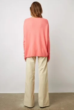 Pull Cachemire A Col Rond Corail - Laurrea