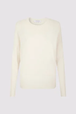 Pull Cachemire A Col Rond Ecru - Laurrea
