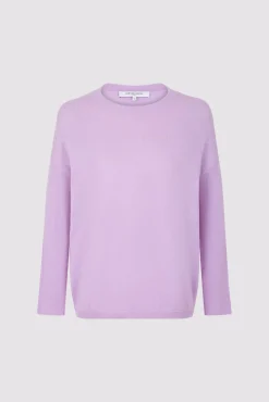 Pull Cachemire A Col Rond Lilas - Laurrea