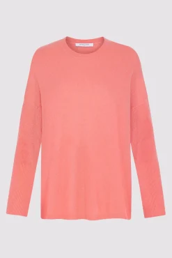 Pull Cachemire A Col Rond Corail - Laurrea