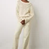 Pull Col Rond Ajoure Ecru - Leana