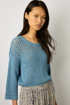 Pull Col Rond Ajoure Jeans - Loreen