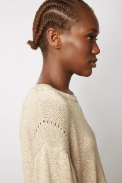 Pull Col Rond En Lurex Or - Leonie