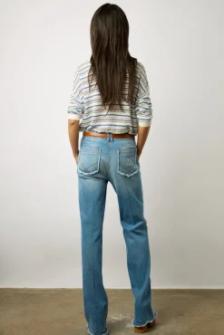 Pull En Lin Rayures Bleu Ocean - Lamia