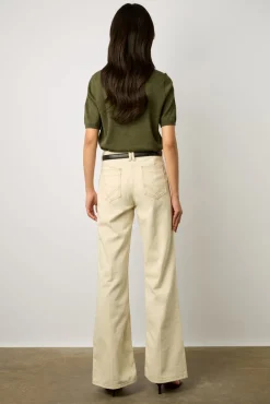 Pull Manches Courtes En Laine Kaki - Lysea