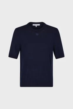 Pull Manches Courtes En Laine Marine - Lysea