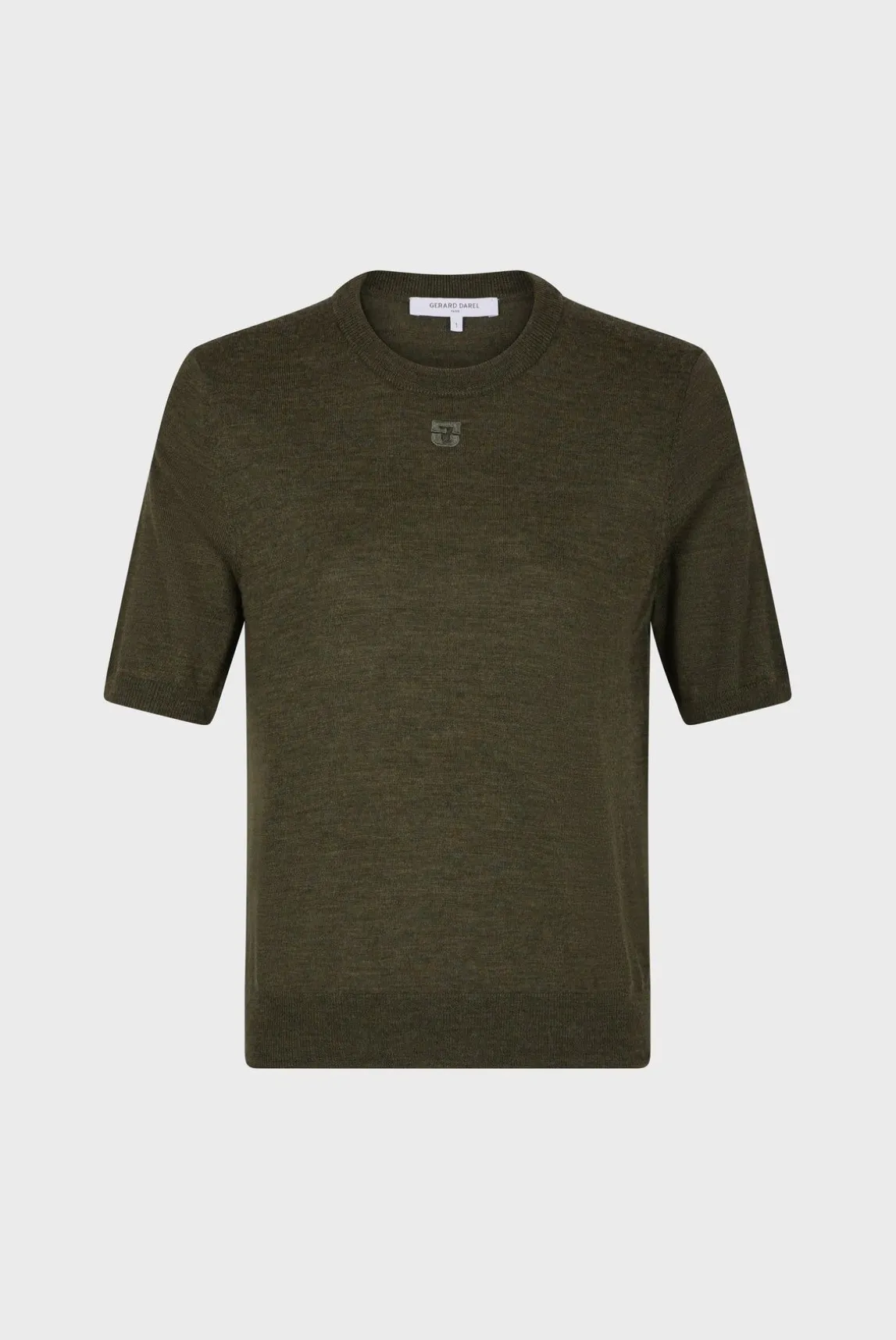 Pull Manches Courtes En Laine Kaki - Lysea