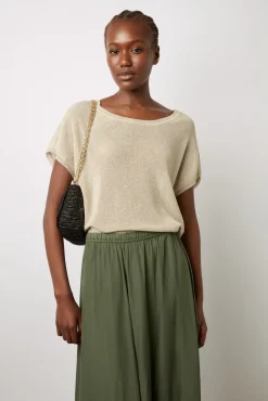 Pull Manches Courtes Irise Beige - Letsie