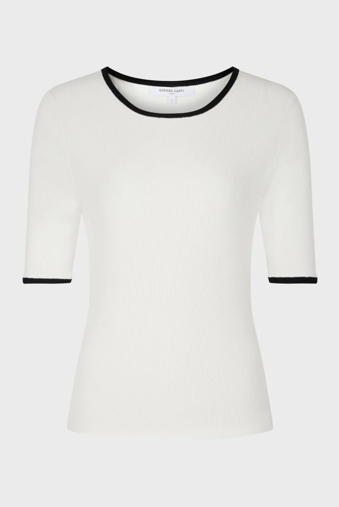 Pull Uni Bicolore A Cotes Ecru - Lamiss