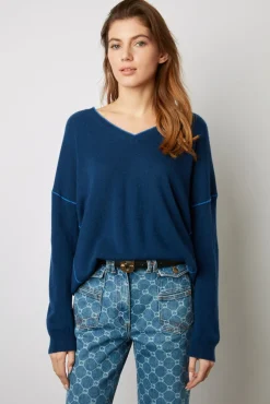 Pull V En Cachemire Encre - Lyme