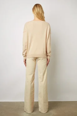 Pull V En Cachemire Sable - Lyme