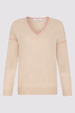 Pull V En Cachemire Sable - Lyme