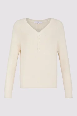 Pull V En Laine Et Coton Ecru - Lorie