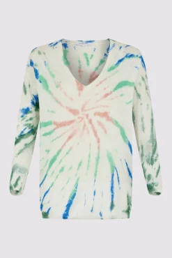 Pull V Etoile En Lin Vert D'Eau - Lance