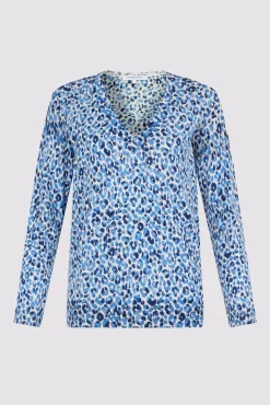 Pull V Leopard Lin Coton Indigo - Lauralie
