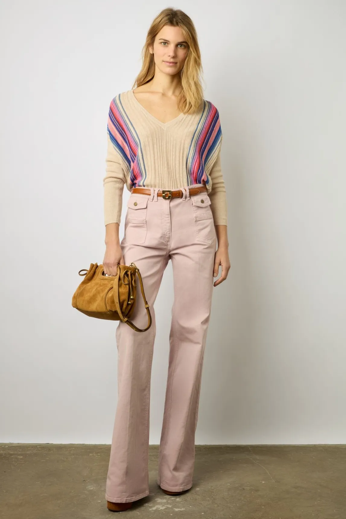 Pull V Raye En Lin Beige - Louna