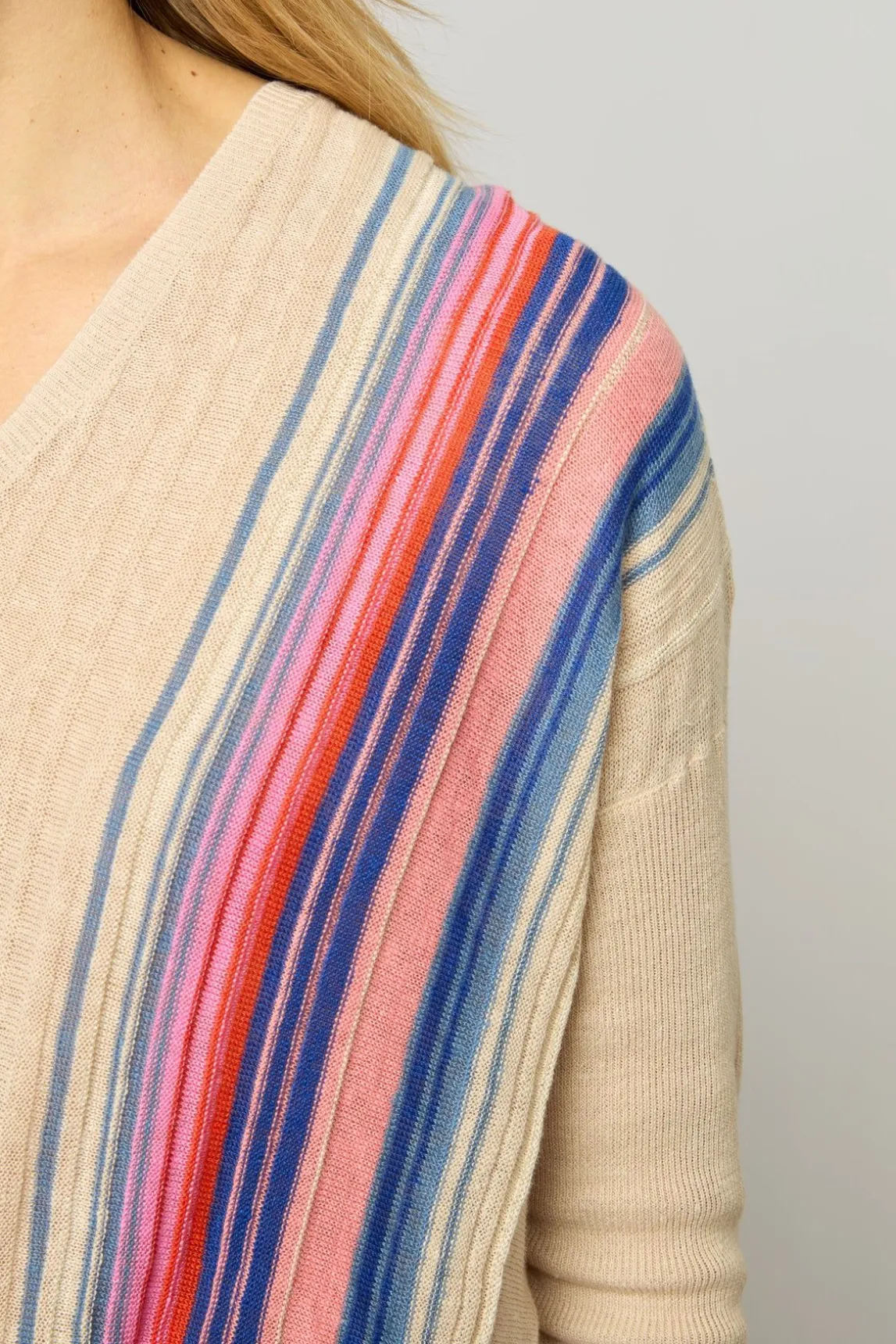 Pull V Raye En Lin Beige - Louna