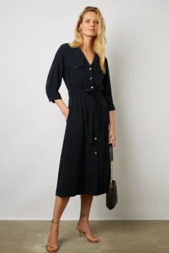 Robe Chemise Fluide Marine - Ezra