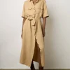 Robe Chemise Unie Sable - Estille