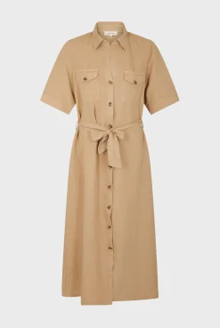 Robe Chemise Unie Sable - Estille