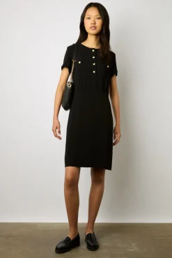 Robe Courte Et Cintree Unie Noir - Ellis