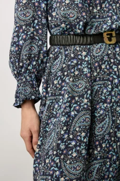 Robe Courte Imprime Cachemire Bleu - Evolenn