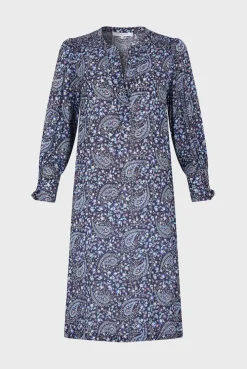Robe Courte Imprime Cachemire Bleu - Evolenn