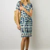 Robe Courte Imprime Mexicain Indigo - Elita