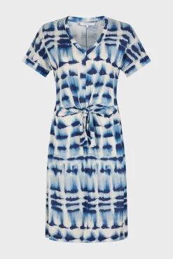 Robe Courte Imprime Mexicain Indigo - Elita