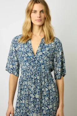 Robe Courte Imprimee Indigo - Ellena