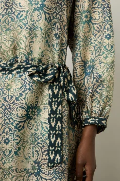 Robe Droite En 100% Soie Indigo - Elnora