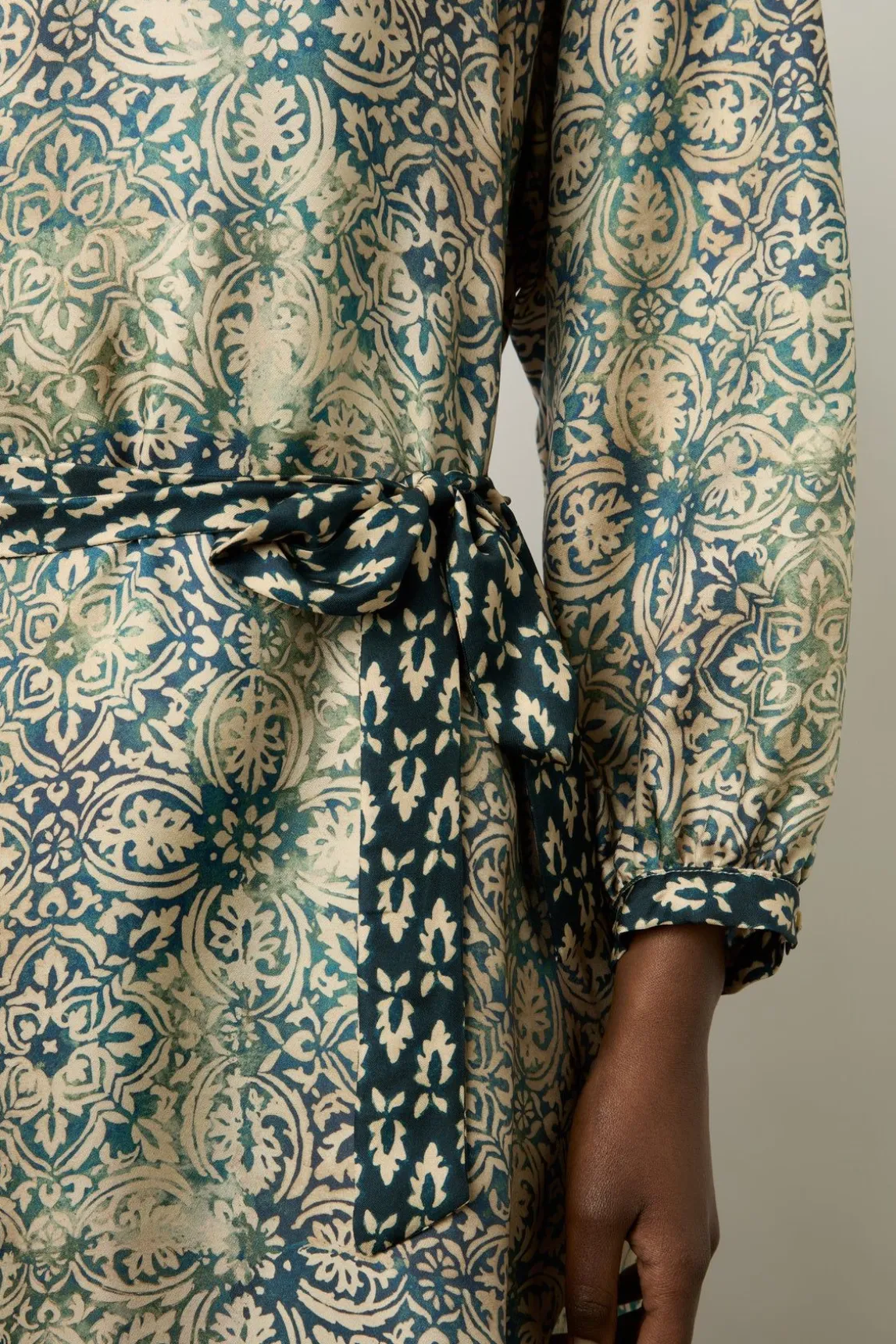 Robe Droite En 100% Soie Indigo - Elnora