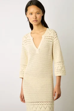 Robe Longue En Crochet Ecru - Emanuela