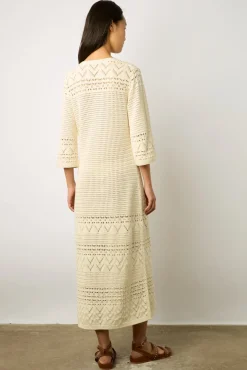 Robe Longue En Crochet Ecru - Emanuela
