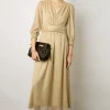 Robe Longue En Lurex Or - Elline